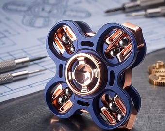 Cyberpunk Star Wheel Fidget Spinner Metal EDC Hand Spinner Stress Relief Desk Toy Precision Ball Track Focus Spinner Adult Gift PocketGadget