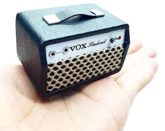 1:12 Miniature Vox Amplifier Replica - Mini Stage Sound Monitor Amp Model - Handmade Music Dollhouse Miniature - Guitarist & Musician Gift