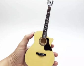 Taylor Swift Miniature Guitar 25cm, Eras Tour Wooden Replica, Swiftie Gift Acoustic Mini Guitar, Music Memorabilia Desk Decor with Stand