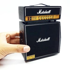 1:12 Scale Miniature Classic Guitar Amp 2 Stack – Decorative Display Model – Dollhouse Prop