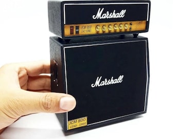 1:12 Scale Miniature Classic Guitar Amp 2 Stack – Decorative Display Model – Dollhouse Prop