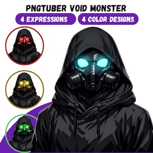 PNGTuber Model | Scary Mask Man |Dark Creepy Vtuber Avatar |4 Expressions| Veadotube Mini| Reactive GIFtuber|Twitch Streaming PNG| 4 Designs