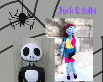 J. Skull Skeleton y Sally la Muñeca de Trapo - Patrones de crochet en PDF