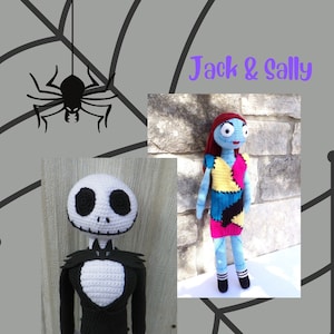 J. Skull Skeleton and Sally the Ragdoll - PDF crochet patterns