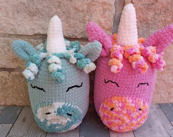 Unicorn Huggy Pillow - PDF crochet pattern