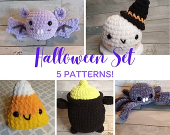 Plush Halloween pattern set of five - PDF crochet patterns