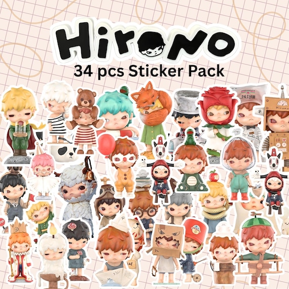 Hirono Fan Sticker Pack | Waterproof Vinyl | Tear resistant | Cute Journaling Stickers | Kawaii Hirono Design
