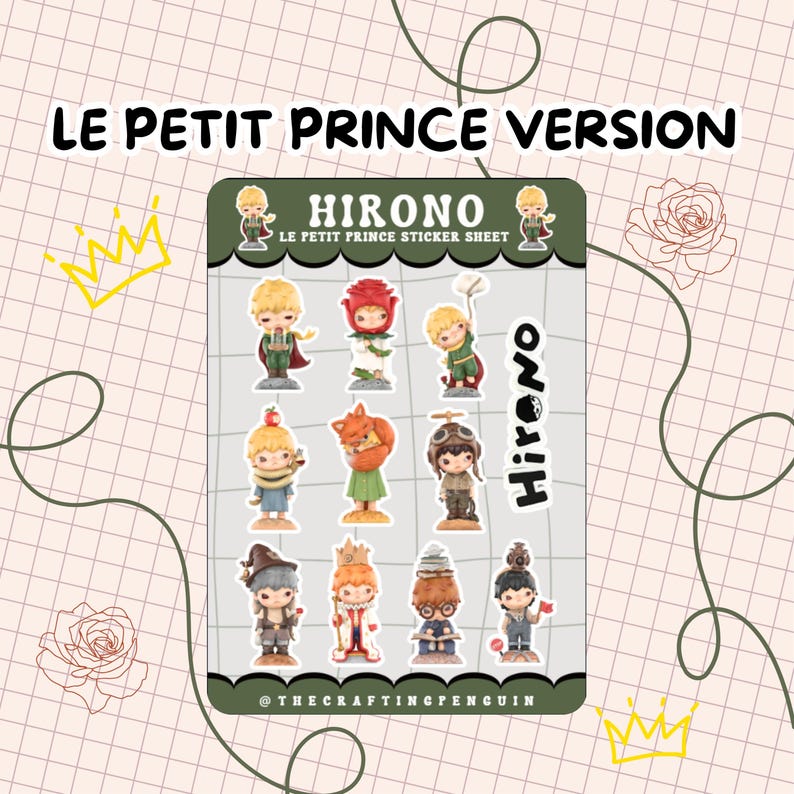 Hirono Fan Sticker Pack | Waterproof Vinyl | Tear resistant | Cute Journaling Stickers | Kawaii Hirono Design StckrSheet Prince