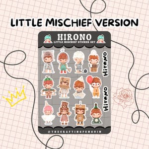 Hirono Fan Sticker Pack | Waterproof Vinyl | Tear resistant | Cute Journaling Stickers | Kawaii Hirono Design StckrSheet Mischief