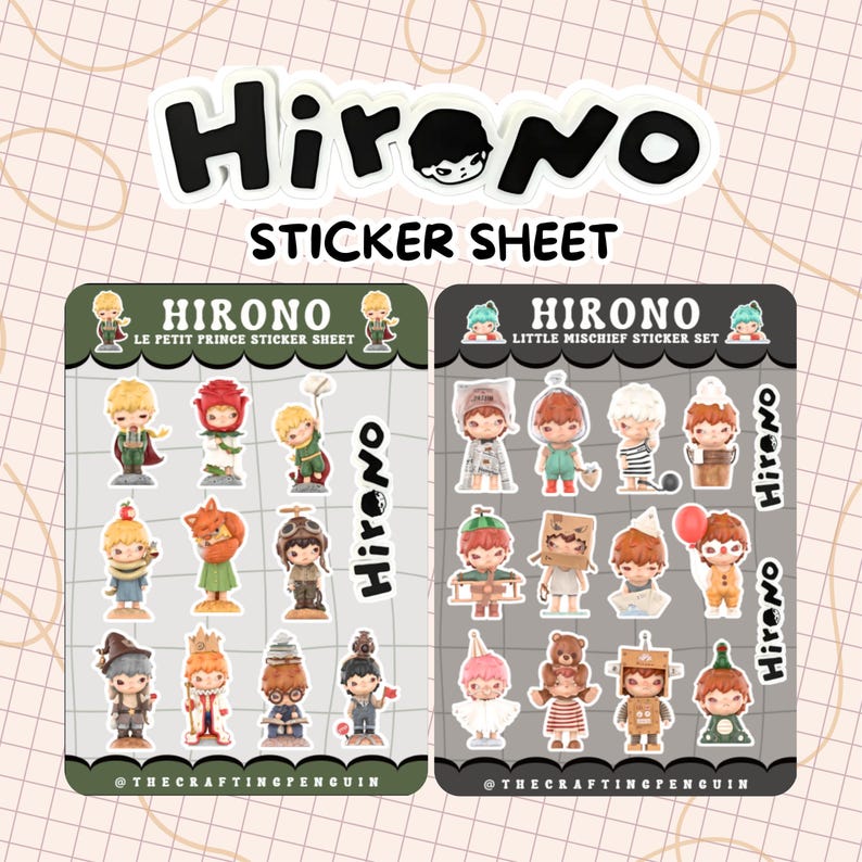 Hirono Fan Sticker Pack | Waterproof Vinyl | Tear resistant | Cute Journaling Stickers | Kawaii Hirono Design bild 2