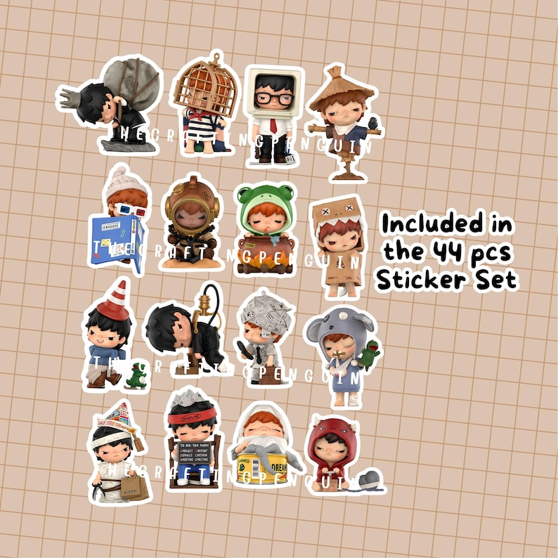 Hirono Fan Sticker Pack | Waterproof Vinyl | Tear resistant | Cute Journaling Stickers | Kawaii Hirono Design bild 7