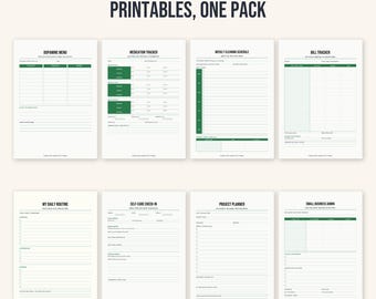 ADHD Planner Bundle: 8 Printables for Focus, Money & Home