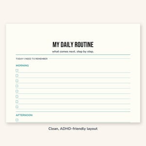 Kids Daily Routine Chart Printable | ADHD Kids Planner | Visual Schedule PDF A4 & US Letter image 3