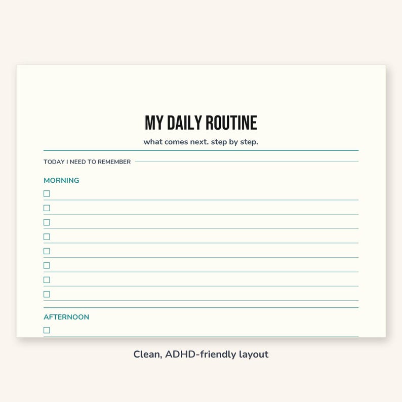 Kids Daily Routine Chart Printable | ADHD Kids Planner | Visual Schedule PDF A4 & US Letter image 3