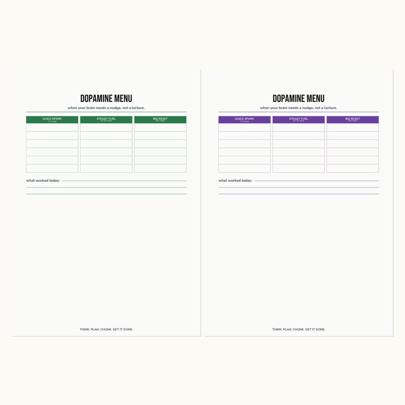 Dopamine Menu Printable | ADHD Motivation Tool | Activity Planner | A4 + US Letter PDF image 2