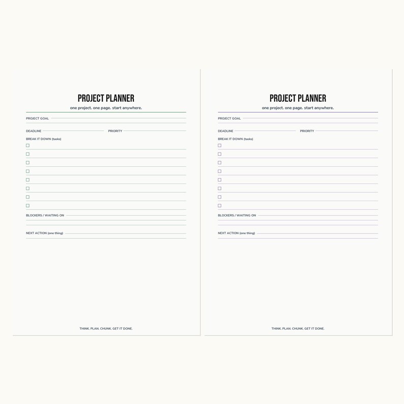 ADHD Project Planner Printable | Focus Planner for Adults | A4 + US Letter PDF Instant Download image 2