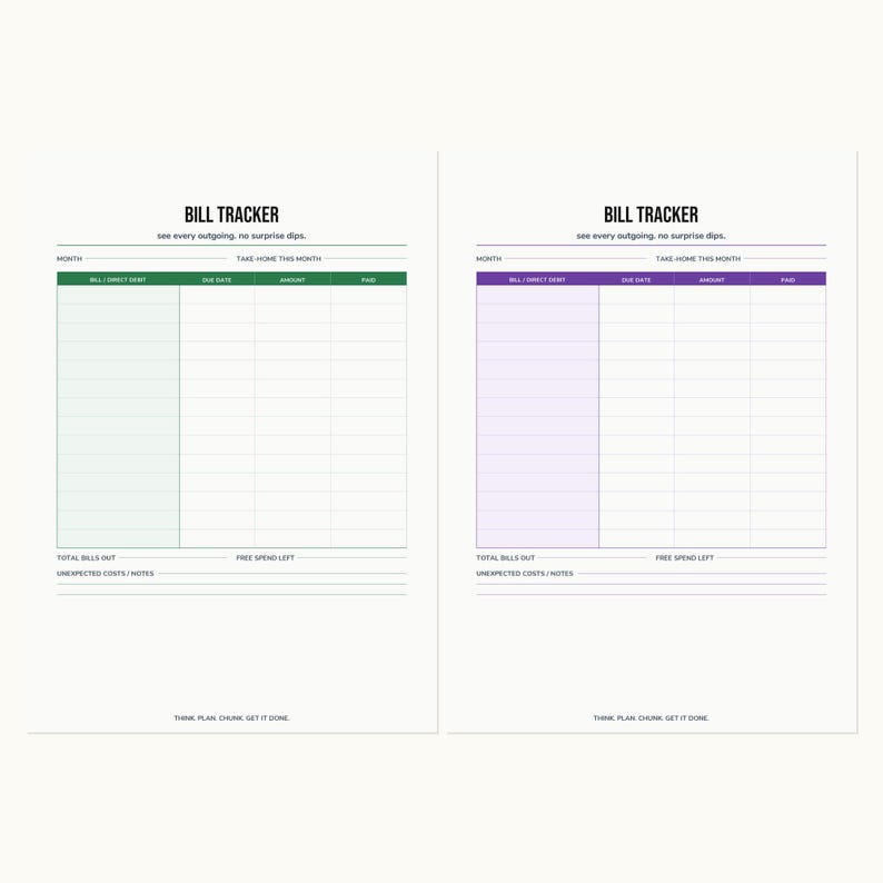 ADHD Bill Tracker Printable | Monthly Budget Planner PDF | A4 + US Letter Instant Download bild 2