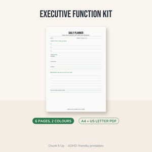 Executive Function Planner Printable, ADHD Starter Kit for Adults, 6-Page PDF image 3