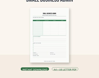 Solo Business Weekly Planner Printable, ADHD Freelance Admin PDF, A4 + Letter