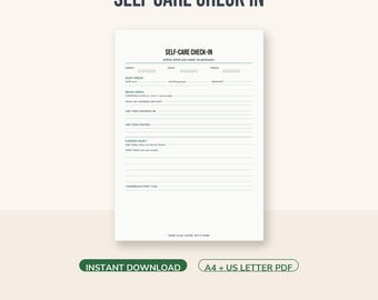 ADHD Self-Care Check-In Printable | Daily Wellbeing Planner for Adults | PDF Instant Download