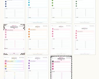 Planejador diário imprimível para TDAH: Prioridades + Tarefas, 12 cores
