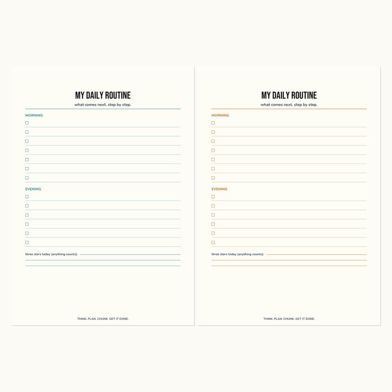 Kids Daily Routine Chart Printable | ADHD Kids Planner | Visual Schedule PDF A4 & US Letter image 2