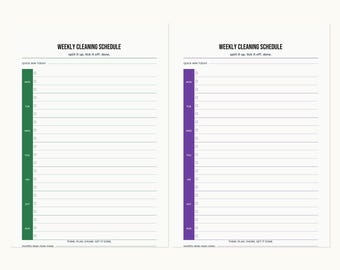 ADHD Cleaning Schedule Printable, Weekly Home Planner, Chore Chart PDF