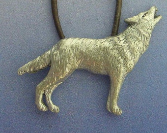 WOLF howling pendant amulet Jewel animal 925 sterling silver necklace charm Magic symbol for cultivating inner wisdom Handmade piece
