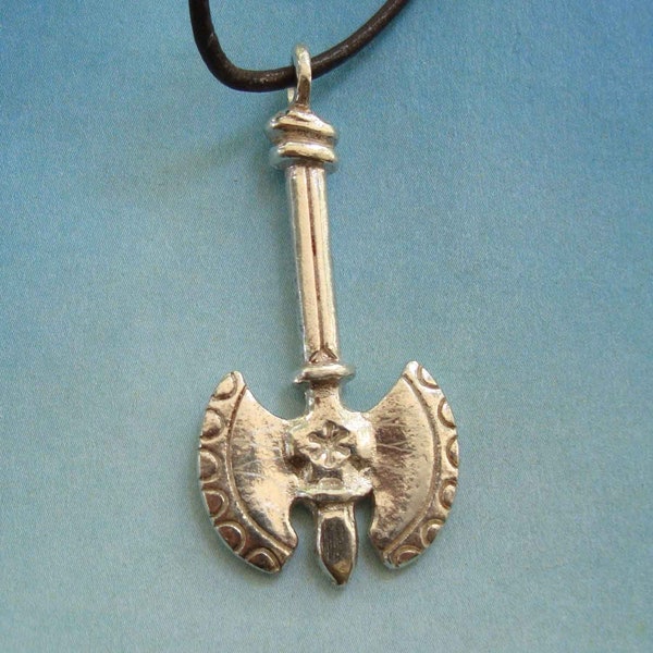 LABRYS PENDANT  double bitted axe, Minoan mythical symbol ancient Crete Jewel Handmade in Solid 925 sterling silver necklace charm amulet