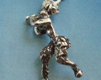 Faun greek mythological half human half goat silver pendant necklace charm amulet