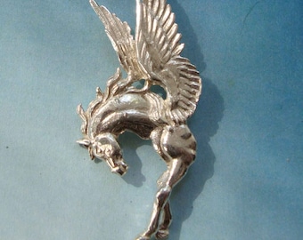 PEGASUS PENDANT Winged Horse of Greek Mythology, Amulet Animal Symbol of Freedom, Jewel Handmade 925 Sterling Silver, Necklace Charm Amulet