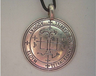 talisman Gabriel angelic sigil pentacle pendant charm amulet sterling silver 925 necklace
