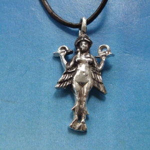 Ishtar Inanna Pendant, Mesopotamian Goddess Charm, Sterling Silver Amulet