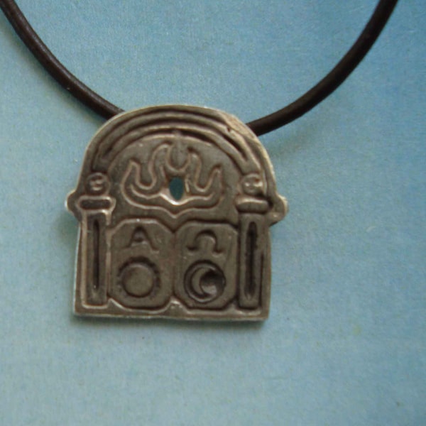 porte de vie Alpha et Oméga amulette symbole chrétien charme argent 925