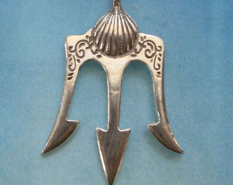 trident of Poseidon god greek mythological Neptune silver pendant necklace charm amulet