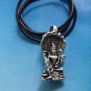 Vishnu Pendant in Solid Sterling Silver 925 Jewel of God Hinduism symbol Handmade Amulet  magic for preservation