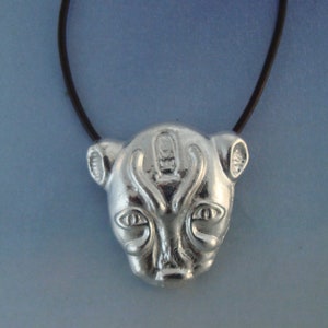 SEKHMET lioness&#39; head Pendant of goddess of Egypt, Egyptian Jewelry in Solid Sterlin Silver 925 charm Necklace Amulet for the protection