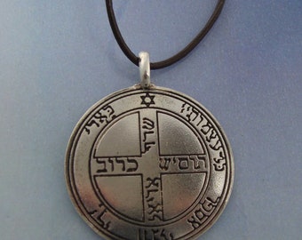 talisman Salomon sixth 6º pentacle Jupiter pendant clavice seal amulet sigil sterling silver 925 necklace