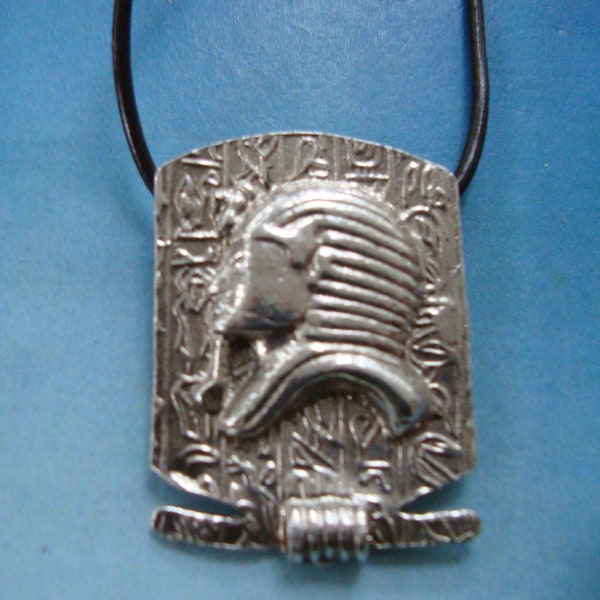 TUTANKHAMUN MASK pharaon of Egypt Egyptian charm Pendant Handmade in solid sterling silver 925 necklace, Amulet for Protection secret keeper