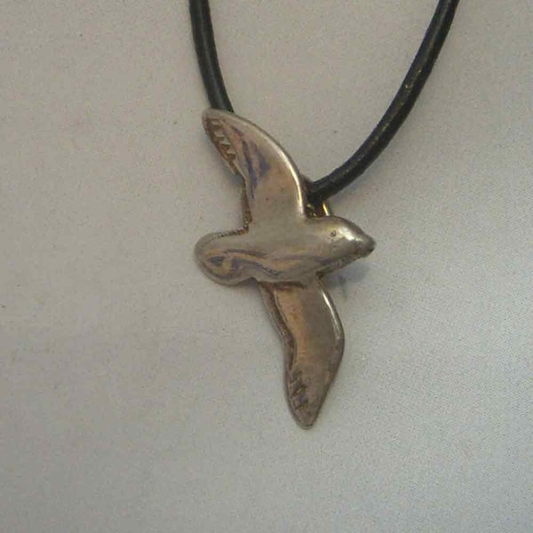 Albatros Anhänger Charm Juwel Sterling Silber 925 Halskette Kordel Leder inklusive Amulett Vogelsymbol Beschützer der Seefahrer