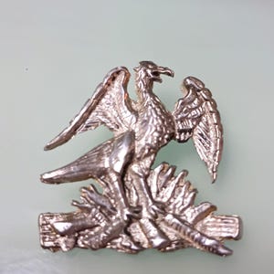 PHOENIX PENDANT , mythical bird mithological animal, Amulet symbol regeneration and Hope, charm Handmade Jewel sterling silver 925 necklace