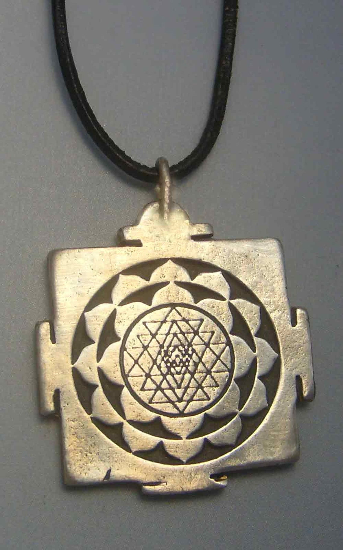 Sri Yantra Pendant Medal Charm Amulet Sterling Silver 925 Etsy