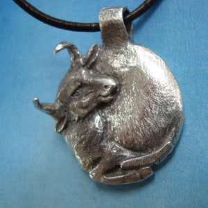 pendant The bull and the moon Jewel torus in solid 925 sterling silver necklace Handmade charm amulet symbol of bravery and nobility