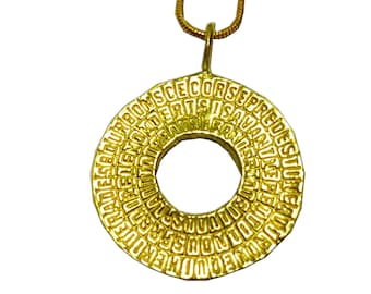 Talisman code Cagliostro codex sigil Pentacle, Jewel Handmade in gold 9k, 14k, 18k or goldplated 18k, necklace, Pendant charm Amulet magic