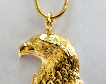 Eagle head Pendant  Jewel Gold 9k 14k 18k or Gold Plated 18k Necklace Chain Gold Filled Charm Symbol Amulet Symbol for Power and Vitality