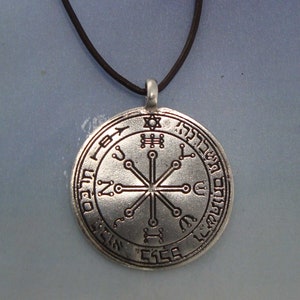 talismã Salomon sexto 6º pentagrama Marte pingente clavice selo amuleto sigil colar de prata esterlina 925