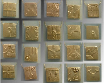 Maya Tzolkin Sterling ANHÄNGER aus 9-k, 14-k, 18-k, vergoldetem Gold, mesoamerikanische Kalendersymbole, Kin, Halskette, Juwel, Sigil-Glyphe