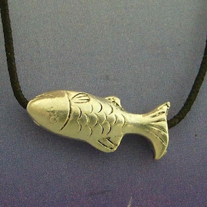 FISH PENDANT, Jewel Handmade in Solid 925 sterling silver, necklace charm, Amulet symbolof christianity and fertility, eternity and luck
