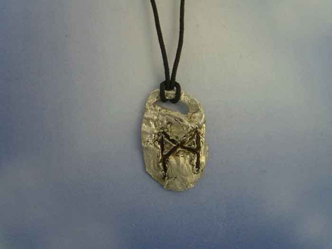 Rune Mannaz Man Madr Pendant in Solid Sterling Silver 925 Viking ...