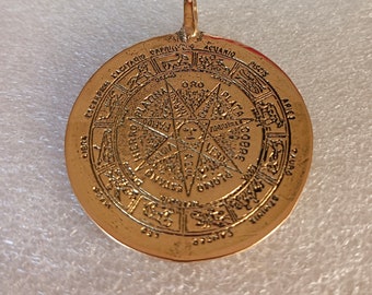CONSTELLATED TALISMAN Pendant, Symbol Vitriolum sigil pentacle, charm, Jewel in gold 9k, 14k, 18k and goldplated Amulet for channel desires